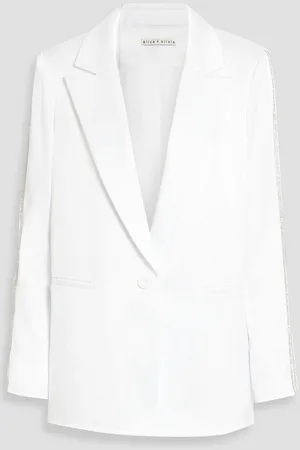 ALICE+OLIVIA Alice Olivia - Denny crystal-embellished satin-crepe blazer