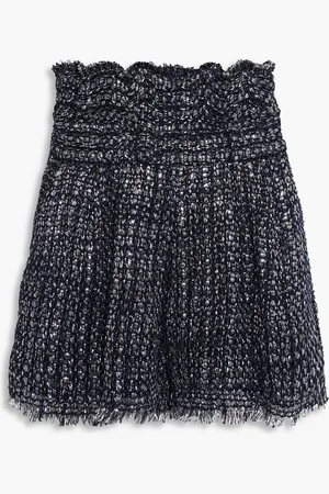 IRO Guarding frayed metallic bouclé shorts