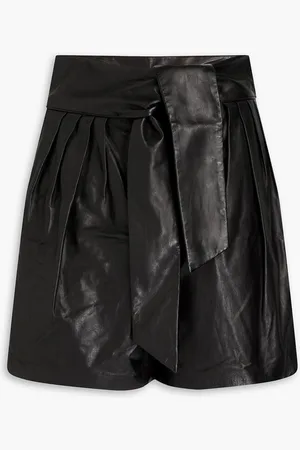IRO Melody pleated leather shorts