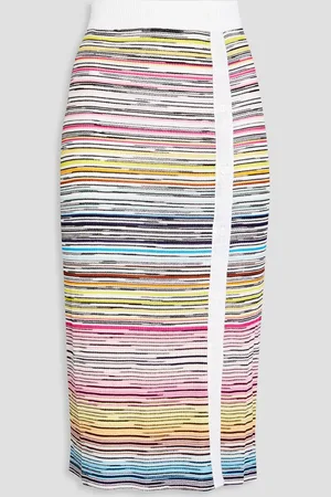 Missoni Button-embellished crochet-knit pencil skirt