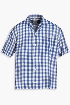 Jacquemus Jean checked crepe shirt - Blue