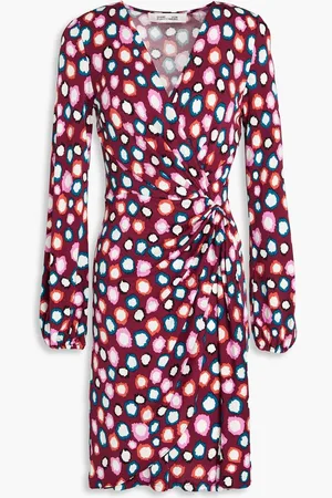 Diane von Furstenberg Wrap-effect printed jersey mini dress