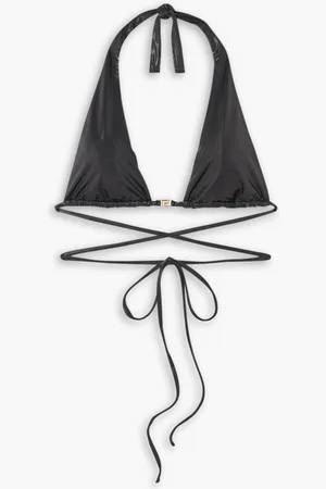 VERSACE Brinata embellished stretch-lamé triangle bikini top
