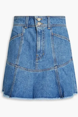 VERONICA BEARD Frayed denim mini skirt - Blue