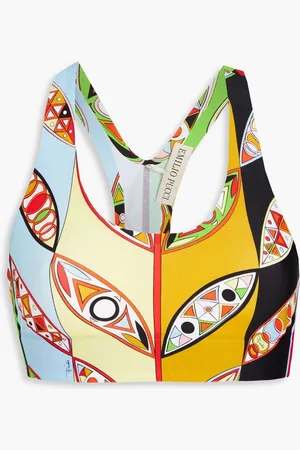 Puccini Printed stretch sports bra - Yellow