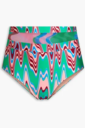 PATBO Mesh-trimmed printed bikini brief