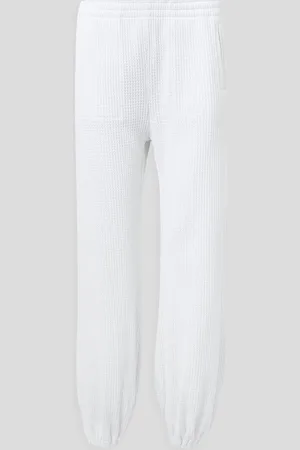 Norma Kamali Boyfriend Puff waffle-knit cotton-blend track pants
