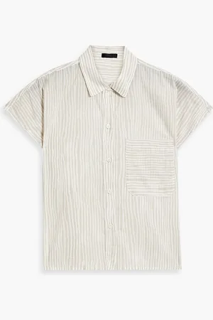 ATM Anthony Thomas Melillo Striped cotton-voile shirt - Neutral