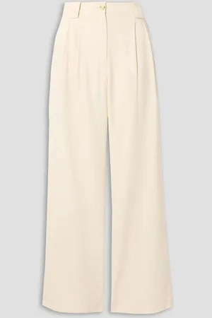 A.L.C. Tommy II pleated linen-blend twill wide-leg pants - White