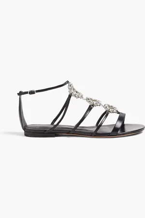ALEXANDRE BIRMAN Alice crystal-embellished leather sandals