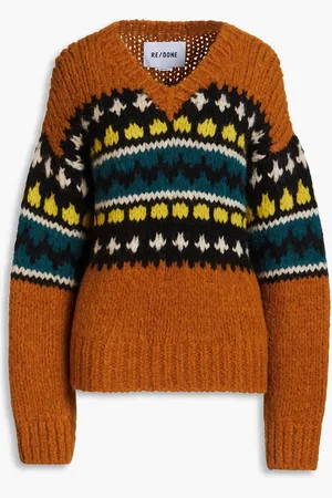RE/DONE Intarsia alpaca-blend sweater - Brown