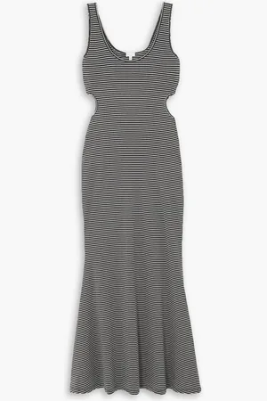 SKIN Frederica cutout striped cotton-jersey maxi dress - Gray