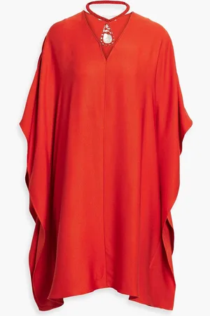 Chloé Embellished draped silk mini dress