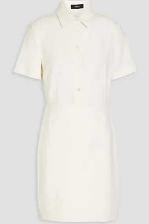 THEORY Crepe mini shirt dress - White