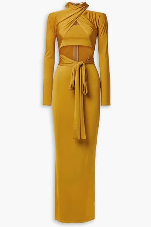 LAPOINTE Cutout stretch-jersey maxi dress - Yellow