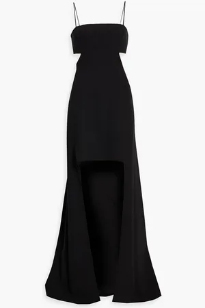 Halston Heritage Asher asymmetric cutout stretch-crepe gown