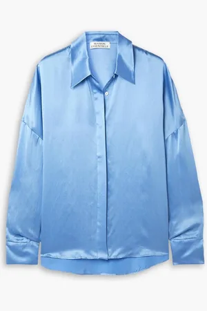 Maison Essentiele Lounge silk-blend satin shirt - Blue
