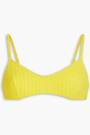 Solid Ribbed triangle bikini top