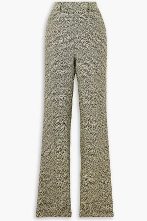 Alessandra Rich Sequined-embellished cotton-blend tweed straight-leg pants - Neutral