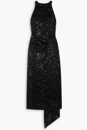 EMILIA WICKSTEAD Cheska asymmetric sequined mesh midi dress