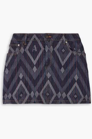 Ahluwalia Printed denim mini skirt