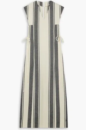 Bouguessa Lea striped cotton-jacquard midi dress