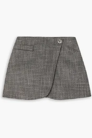 COPERNI Checked metallic tweed mini wrap skirt