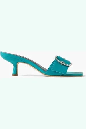 By Far Buckle-detailed leather mules - Blue