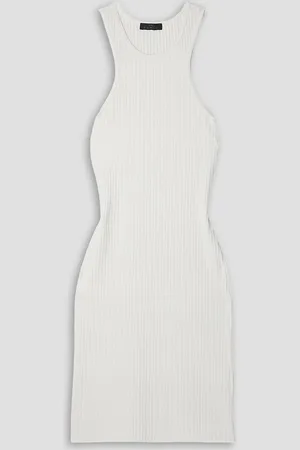 THE RANGE Ribbed stretch-cotton jersey mini dress - White