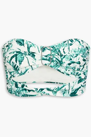 ONIA Lara cutout printed bandeau bikini top - White