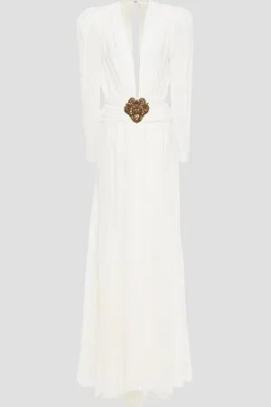 Dundas Embellished ruched silk-crepe gown