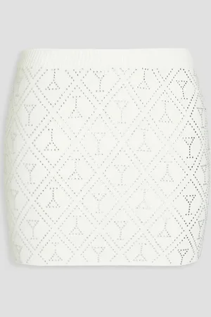 Retrofete Crystal-embellished cotton and cashmere-blend mini skirt