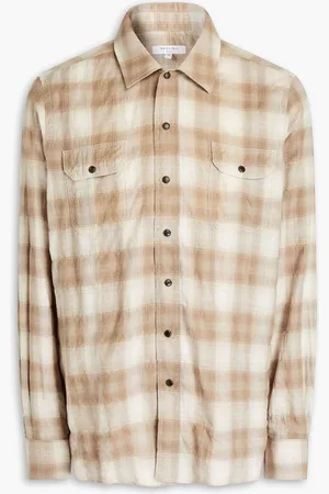Boglioli Checked cotton-blend shirt - Neutral