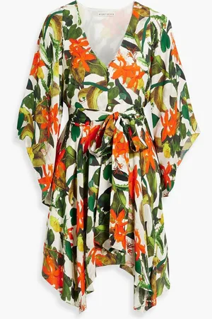 ALICE+OLIVIA Alice Olivia - Marva floral-print sateen mini dress - Green