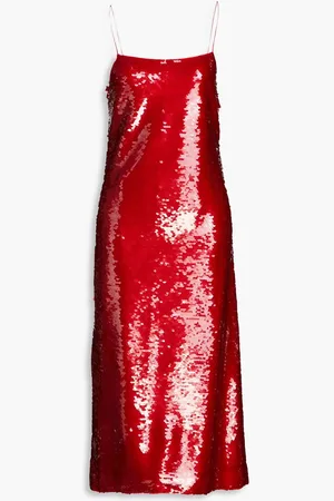 Serafini Sequined tulle midi dress