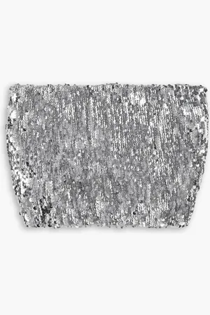 SPRWMN Sequined tulle bandeau top - Metallic