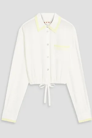 Marni Cropped silk crepe de chine shirt