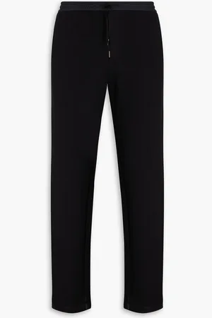 Emporio Armani Shell-trimmed jersey track pants