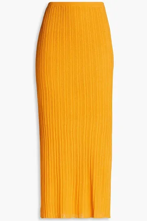 By Malene Birger Irvana ribbed-knit midi skirt - Yellow