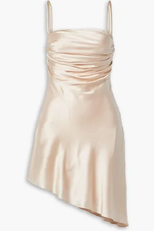 ET OCHS Asymmetric draped silk-blend charmeuse mini dress - Pink