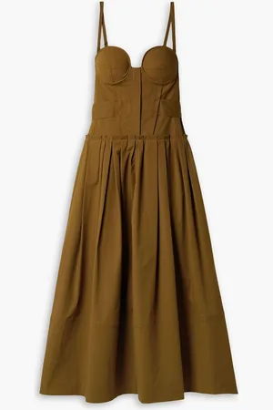 Proenza Schouler Cotton-blend poplin midi dress - Green