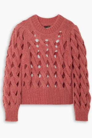 Isabel Marant Eggie open-knit mohair-blend sweater - Orange