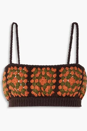 Alanui Postive Vibes crochet-knit cotton bra top