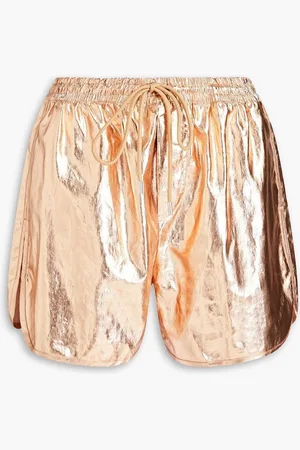 A.L.C. Metallic coated linen shorts - Metallic