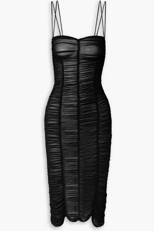 Interior Bea ruched chiffon midi dress