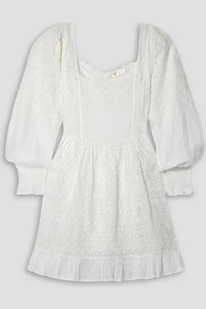 LOVESHACKFANCY Preslina ruffled broderie anglaise cotton mini dress