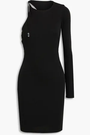 Halston Heritage Kayleigh one-sleeve cutout jersey mini dress