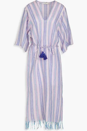 Tory Burch Striped linen kaftan - Pink