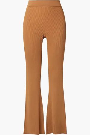 A.L.C. Ribbed-knit bootcut pants - Brown