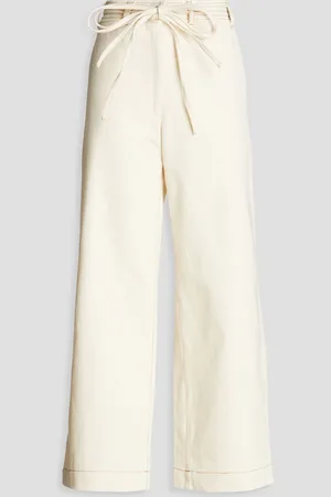 REJINA PYO Cyrus belted high-rise wide-leg jeans - White